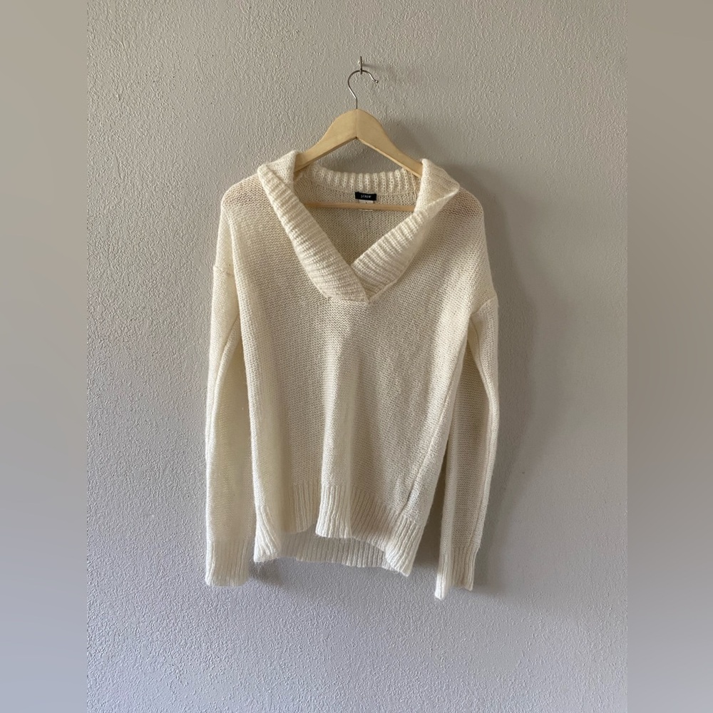 J. Crew Women's V-Neck Sweater in Cream